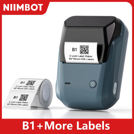 Niimbot B1 Mini Portable Thermal Printer Adhesive Label Printer Sticker Labels Labeler Bluetooth Labeling Machine Without Ink