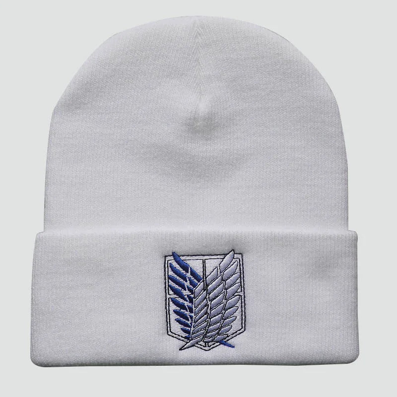 NEW Anime Attack on Titan Fashion Embroidery Knitted Hat New Men Women Hip Hop Hat Winter Hat Fashion Unisex Cap Streetwear gift