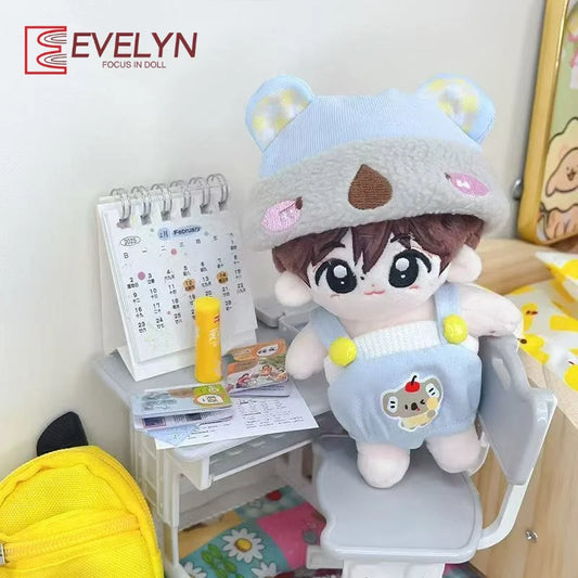 Evelyn（Doll）10CM Mini Cute Koala Clothing Set Anime Game Love and Deepspace Strap Pants Hat Cap Clothes Outfit
