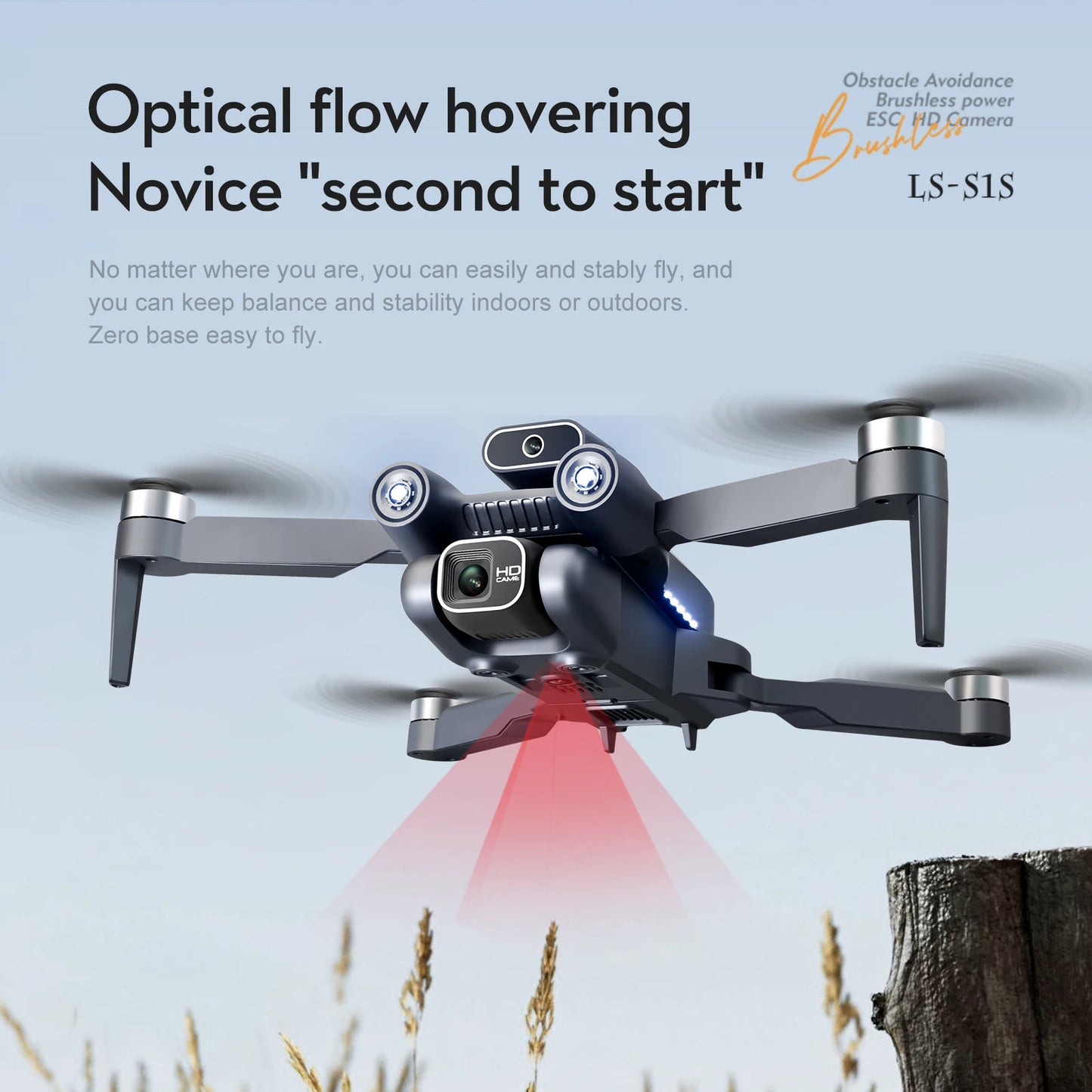 S1S Mini Drone with 4K HD Camera Brushless Optical Flow Intelligent Obstacle Avoidance Foldable RC Quadcopter Gift Small Dron
