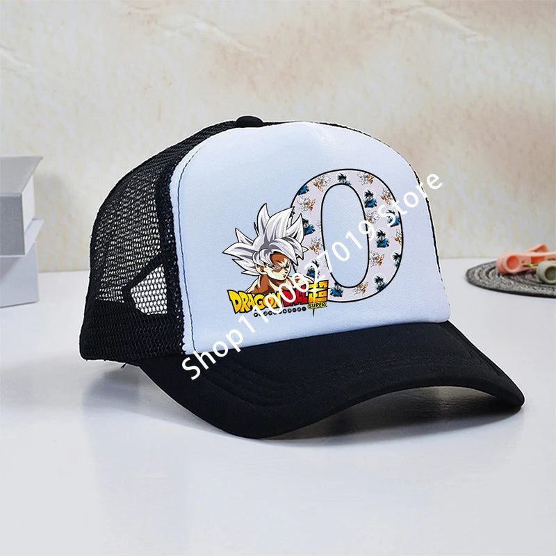 Dragon Ball Goku Boys Child Baseball Caps Letters Printed Children Breathable Mesh Hat Cute Cartoon Anime Sunbonnet Kids Gifts