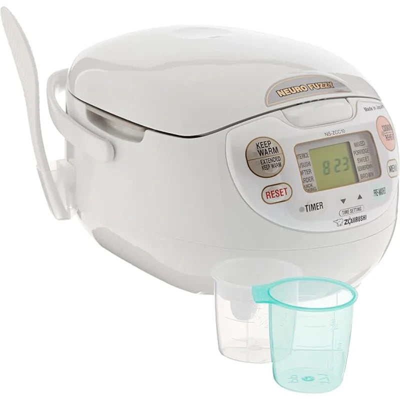 Zojirushi NS-ZCC10 5-1/2-Cup Neuro Fuzzy Rice Cooker and Warmer, Premium White