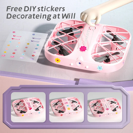 H107 Pink Mini Drone 8K High-definition Aerial Photography Remote Control Plane Drone Small Quadcopters Toy for Boys Girls Gift