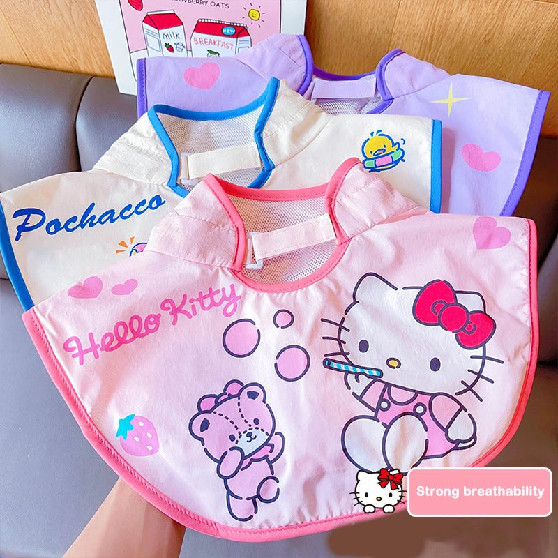 Summer Kids Sunscreen Hat Kuromi Cinnamoroll Melody Outdoor Shawl Fisherman Hat Kawaii Cartoon Empty Top Uv Protection Sun Cap