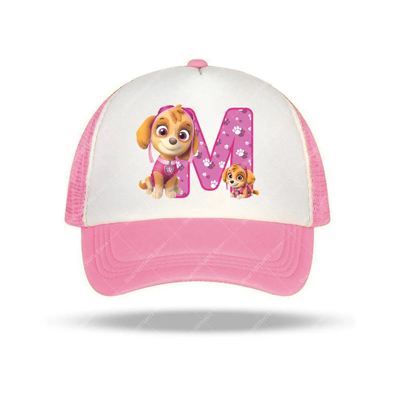 PAW Patrols Girl Cute Baseball Cap Skye A-Z English Letter Print Hat Summer Children Casual Accessories Kids Birthday Gifts 2025