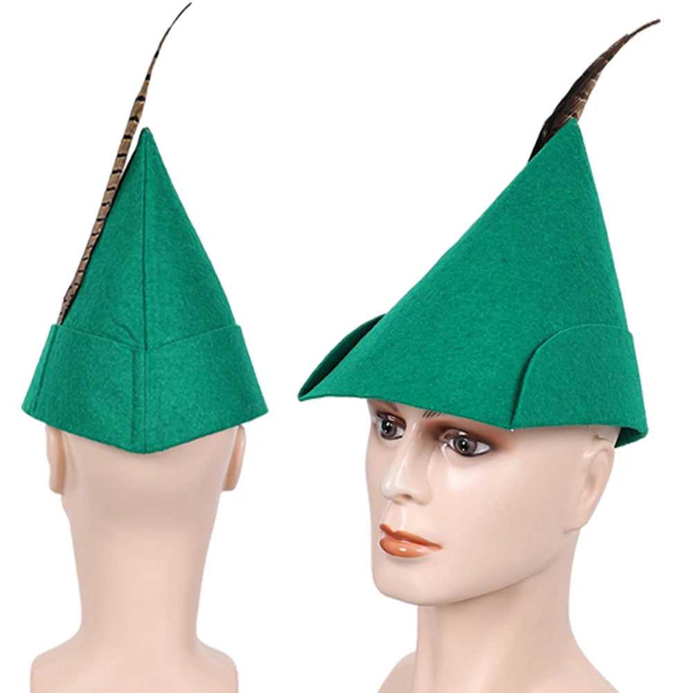 Cartoon Peter Cosplay Pan Cosplay Green Elf Green Hat Party Costume Cap Props Supplies Outfit Accessories For Adult Women Men