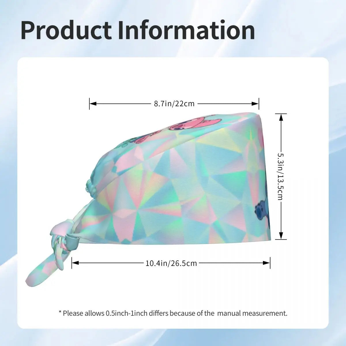 Custom Stitch Angel Breathable Scrub Hat Surgical Scrub Caps Unisex Nursing Hair Hats Anime Work Scrubs Hat for Medical Surgical