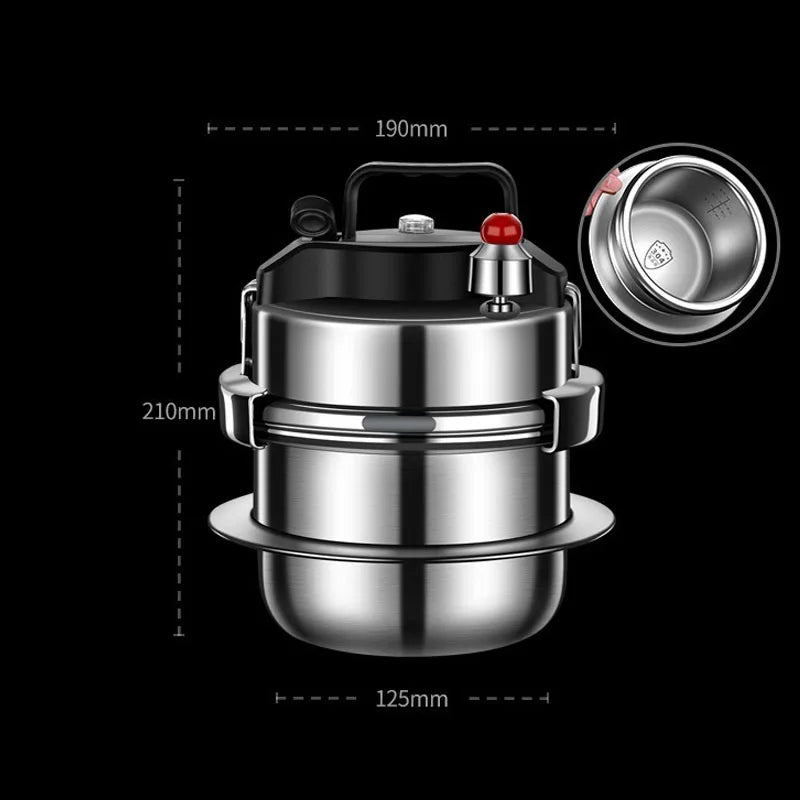 Household Pressure Cooker 304 Stainless Steel Cooking Machine Rice Maker Stew Pot Outdoor Induction Cooker Open Flame Universal