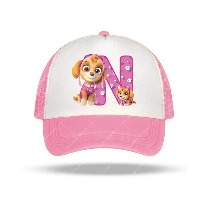 PAW Patrols Girl Cute Baseball Cap Skye A-Z English Letter Print Hat Summer Children Casual Accessories Kids Birthday Gifts 2025