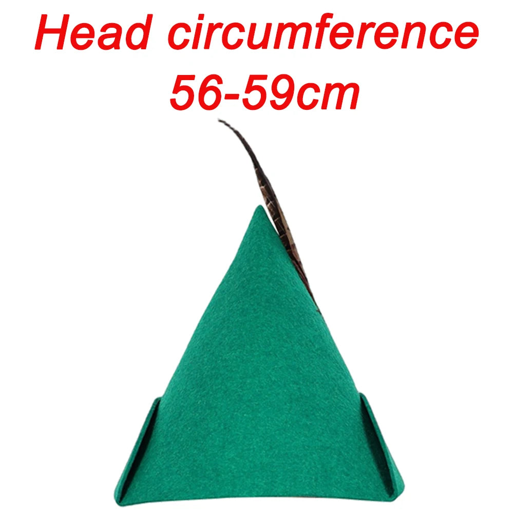 Cartoon Peter Cosplay Pan Cosplay Green Elf Green Hat Party Costume Cap Props Supplies Outfit Accessories For Adult Women Men
