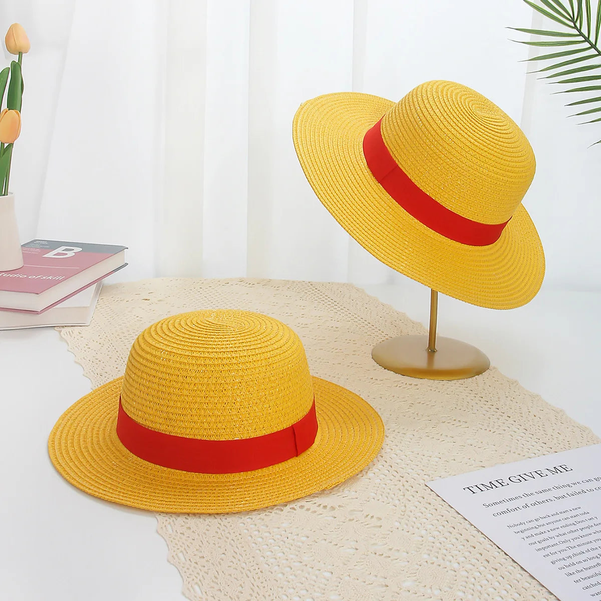 Halloween Anime children Luffy Straw Hats Cosplay Yellow Hat for Men Boys Party fancy cap
