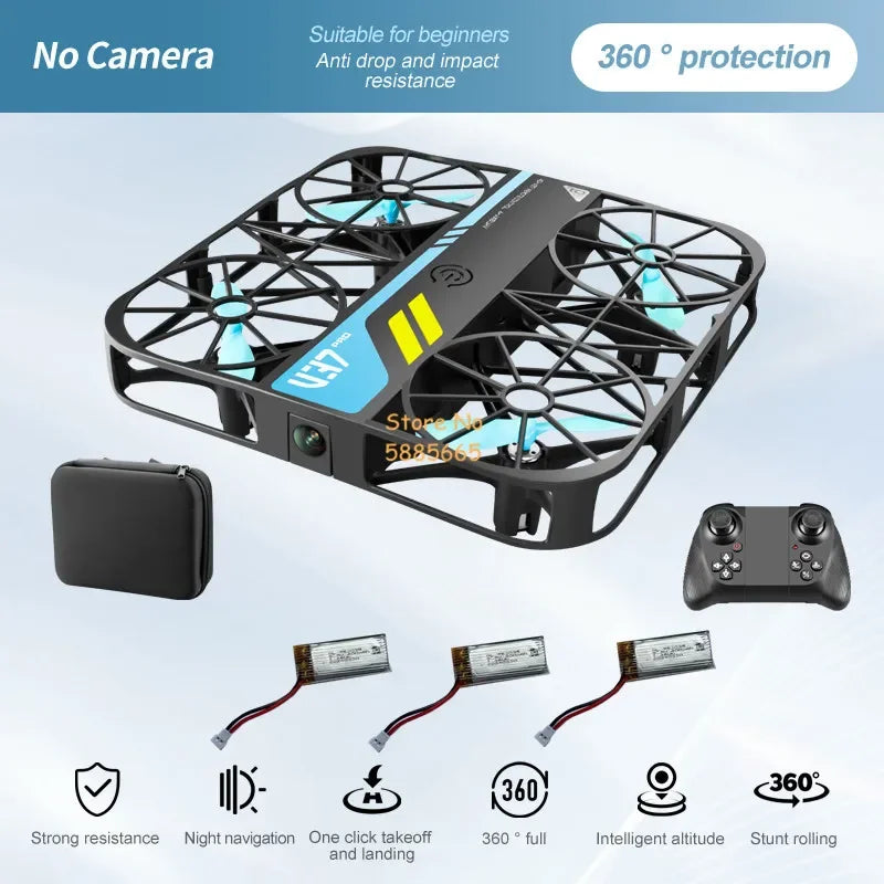 Full Protection WIFI FPV Square MINI RC Drone 8K HD Camera Gravity Sensor One Key Take-Off Remote Control Quadopcter Small UAV