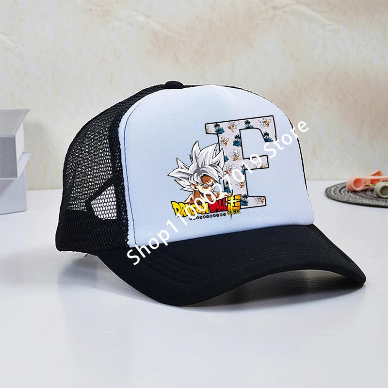 Dragon Ball Goku Boys Child Baseball Caps Letters Printed Children Breathable Mesh Hat Cute Cartoon Anime Sunbonnet Kids Gifts