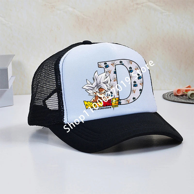 Dragon Ball Goku Boys Child Baseball Caps Letters Printed Children Breathable Mesh Hat Cute Cartoon Anime Sunbonnet Kids Gifts