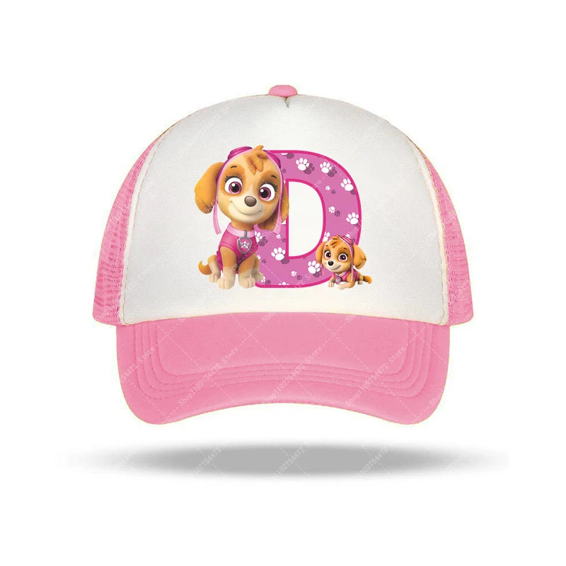 PAW Patrols Girl Cute Baseball Cap Skye A-Z English Letter Print Hat Summer Children Casual Accessories Kids Birthday Gifts 2025