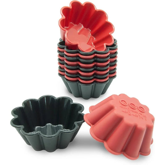 12 Pack Silicone Cupcake Liners Non-Stick Reusable Baking Cups 3 Inch Heat Resistant Muffin Cups Meal Prep Party Use